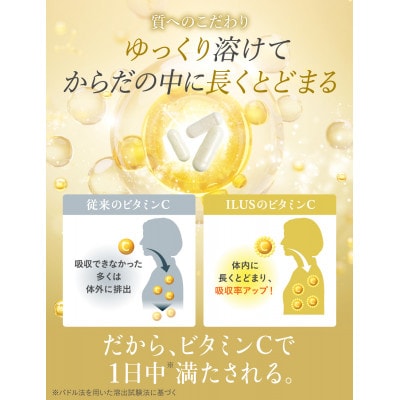 ビタミンCサプリメント ILUS リポソームビタミンC配合 ビタミンC1,000mg 6袋 6ヶ月分【1495287】