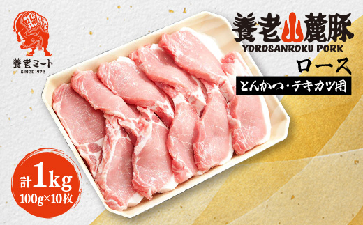 養老山麓豚 ロース とんかつ・テキカツ用 1kg(100g×10枚)【配送不可地域：離島】【1634046】