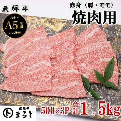 【飛騨牛】赤身焼肉用　500g×3p(合計1.5kg)【配送不可地域：離島】【1726921】