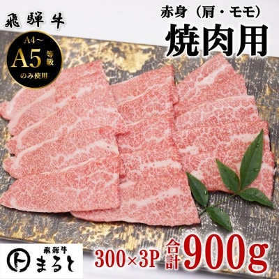 【飛騨牛】赤身焼肉用　300g×3p　(合計900g)【配送不可地域：離島】【1726923】