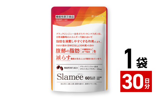 サプリメント 機能性表示食品 Slamee スラミー お腹の脂肪と皮下脂肪を減らす 30日/60粒【1490402】