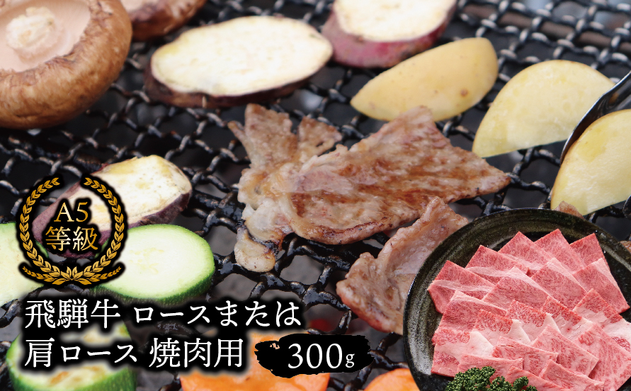 Ａ５等級　飛騨牛ロース又は肩ロース　焼き肉用　約３００ｇ