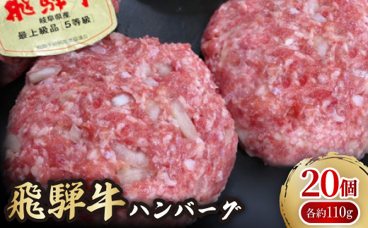 肉の鳥文精肉店 特製 飛騨牛ハンバーグ 20個【配送不可地域：離島】【1268359】