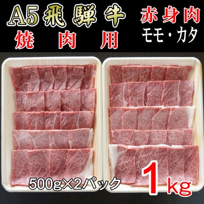 『A5等級』飛騨牛赤身肉焼肉用1kg　モモ又はカタ肉【配送不可地域：離島】【1432070】