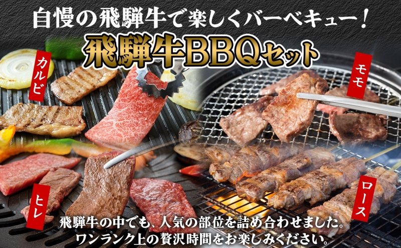 ＜7月に届く＞飛騨牛 BBQ セット 約2kg カルビ 焼肉 モモ ヒレ ロース串 各約500g お肉 牛肉 和牛 国産 ブランド牛 バーべキュー お家焼肉 赤身 冷蔵 真空パック タレ付き 送料無料 焼肉マルイ 岐阜県 安八町