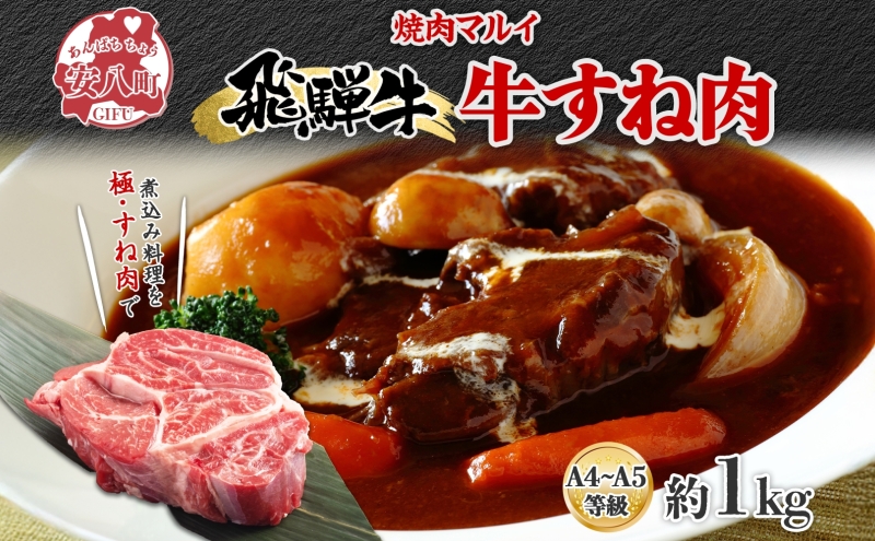 飛騨牛 スネ肉 約1kg お肉 牛肉 和牛 牛 国産 ブランド牛 国産牛 ブランド和牛 すね肉 赤身 煮込み カレー シチュー ビーフシチュー おでん ポトフ 柔らかい ホロホロ 人気 贅沢 本格 旨み とろける 冷蔵 真空パック 送料無料 焼肉マルイ 岐阜県 安八町