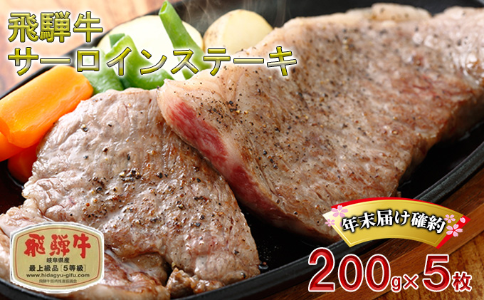 年末届け確約 飛騨牛 ステーキ サーロイン 200g×5枚 計1kg A5 牛肉 和牛