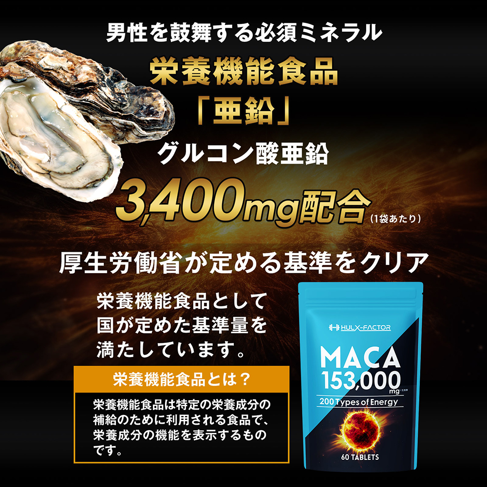 ハルクファクター 20倍濃縮 マカ 亜鉛 サプリ 30日分 153000mg 特許成分 エナジー成分200種 活力 スタミナ ローヤルゼリー コエンザイムQ10 サプリメント 男性 女性 妊活 栄養機能食品 国産 人気 美容