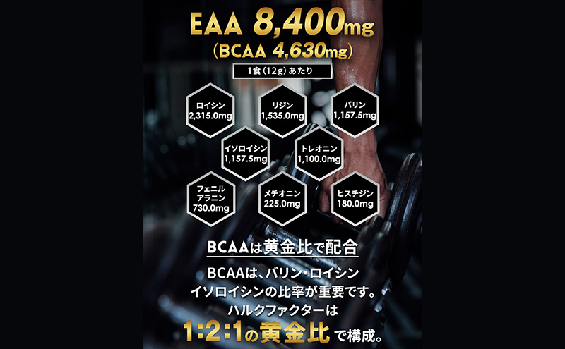 モンドセレクション金賞 【3か月定期便】ハルクファクター EAA アセロラ風味 人工甘味料不使用 大容量 520g 必須アミノ酸 BCAA プロテイン 人気 おいしい 筋トレ サプリメント 美容 燃焼系 ダイエット サプリ  国産