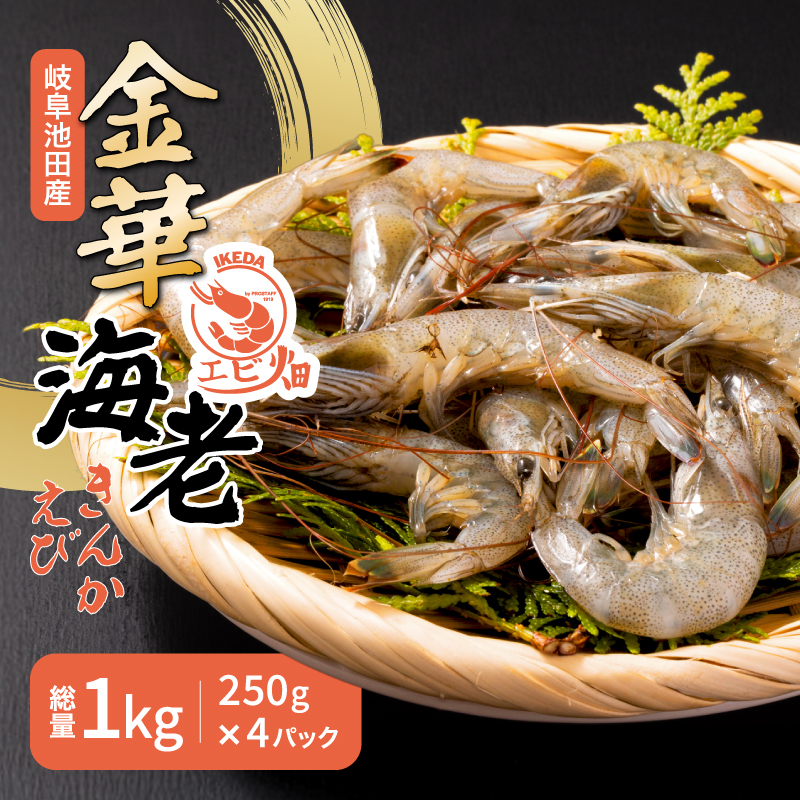 岐阜県池田町産 金華海老 250g×4パック 計1kg 海老 エビ えび 【配送不可：離島】