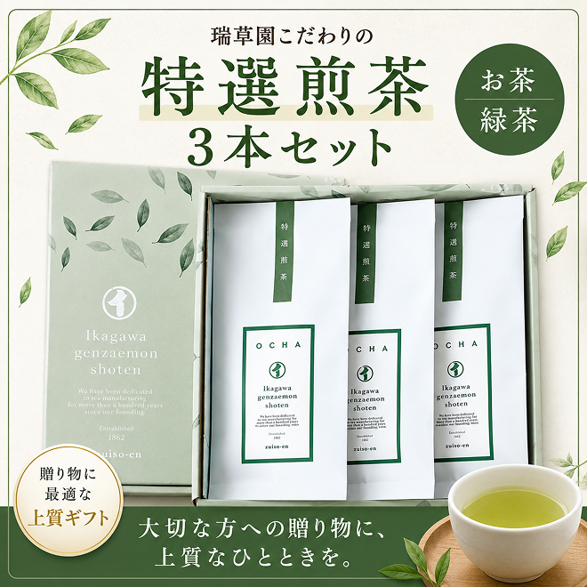 特選煎茶3本セット お茶 緑茶
