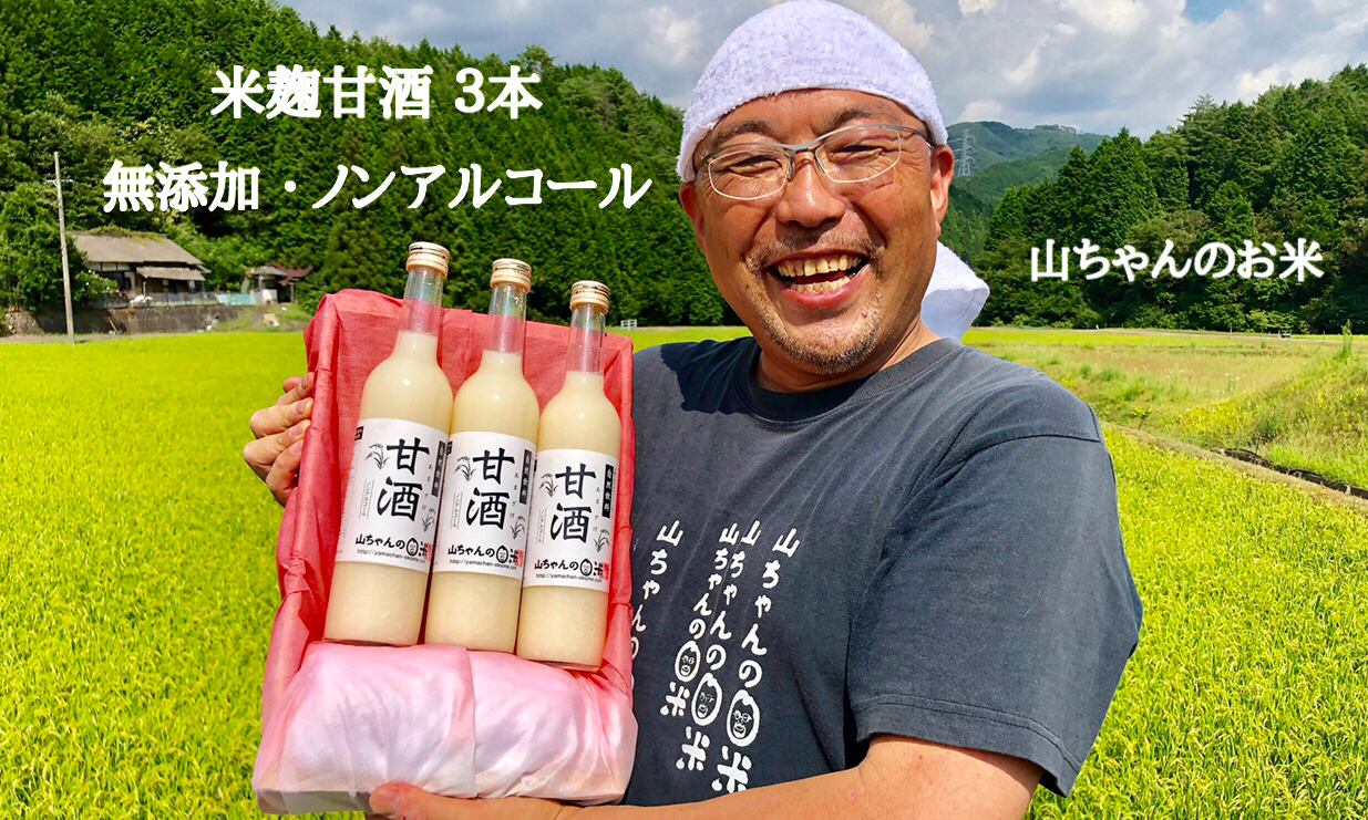『無添加・米麹』山ちゃんの甘酒 500ml　3本セット 米麹甘酒 ノンアルコール