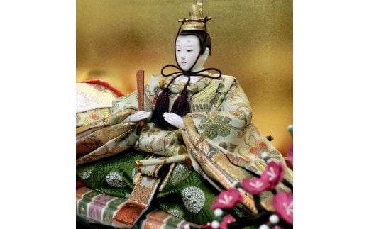 伝統工芸士 蘇童のひな人形『京十番 新古今雛 京刺繍』収納親王飾り