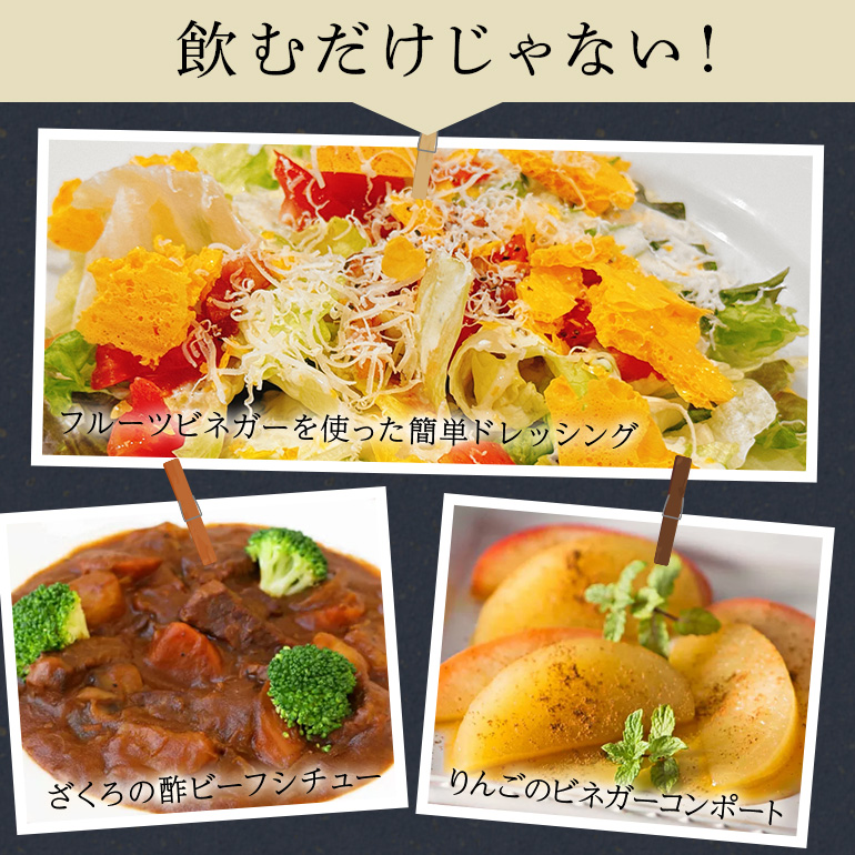 飲用にもお料理にも！毎日使えるフルーツビネガー（酢）飲み比べセット 飲む酢 飲むお酢 内堀醸造