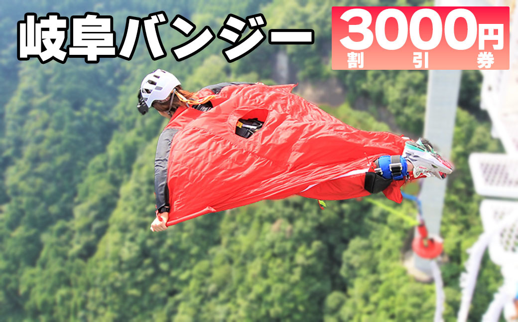 【高さ215ｍ】日本一のバンジージャンプ「岐阜バンジー」3,000円割引券