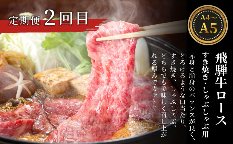 飛騨牛 定期便 全6回 約4.22kg 4人前 すき焼き しゃぶしゃぶ ステーキ 焼肉 BBQ ロース カタロース ロースステーキ モモ カタ 贅沢 贈り物 6ヶ月 定期 おすすめ 選べる 人気 飛騨 ブランド牛 肉のひぐち