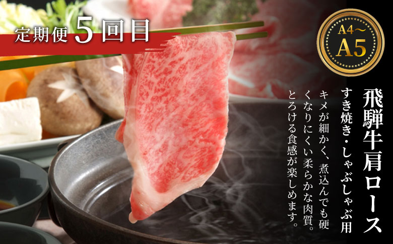 飛騨牛 定期便 全6回 約4.22kg 4人前 すき焼き しゃぶしゃぶ ステーキ 焼肉 BBQ ロース カタロース ロースステーキ モモ カタ 贅沢 贈り物 6ヶ月 定期 おすすめ 選べる 人気 飛騨 ブランド牛 肉のひぐち