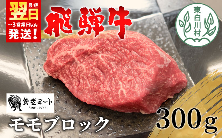 飛騨牛 モモブロック 300g 牛肉 和牛 肉 ローストビーフ 焼肉 ステーキ 赤身 赤身肉 牛 鉄板焼き お祝い 贈答 ギフト 贈り物 ふるさと納税 東白川村 岐阜 贅沢 モモ もも肉 養老ミート