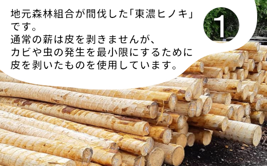 【12ヶ月定期便】東濃ヒノキ薪 中割〜大割 約32kg ( 約16kg×2箱 ) 計384kg 12回 12ヶ月 皮剥き加工 中割 大割 薪ストーブ アウトドア キャンプ 焚火 暖炉 薪 まき 桧 ひのき ヒノキ 雑貨 日用品 定期便 定期 毎月お届け 発送月 選べる 東白川村