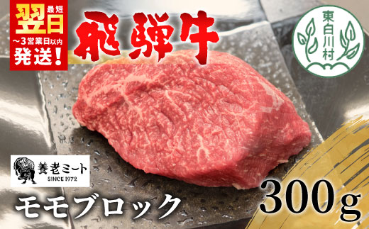 【最短発送】 飛騨牛 モモブロック 300g 牛肉 和牛 肉 ローストビーフ 焼肉 ステーキ 赤身 赤身肉 牛 鉄板焼き お祝い 贈答 ギフト 贈り物 ふるさと納税 東白川村 岐阜 贅沢 モモ もも肉 養老ミート