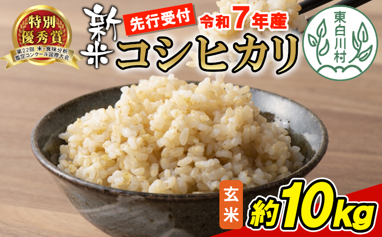 【令和7年度産・先行受付】令和7年産 コシヒカリ 玄米 約10kg 米 岐阜県 東白川村産 新米 お米 こめ 精米 ご飯 おにぎり 食物繊維 低GI 返礼品 ふるさと納税 9000円