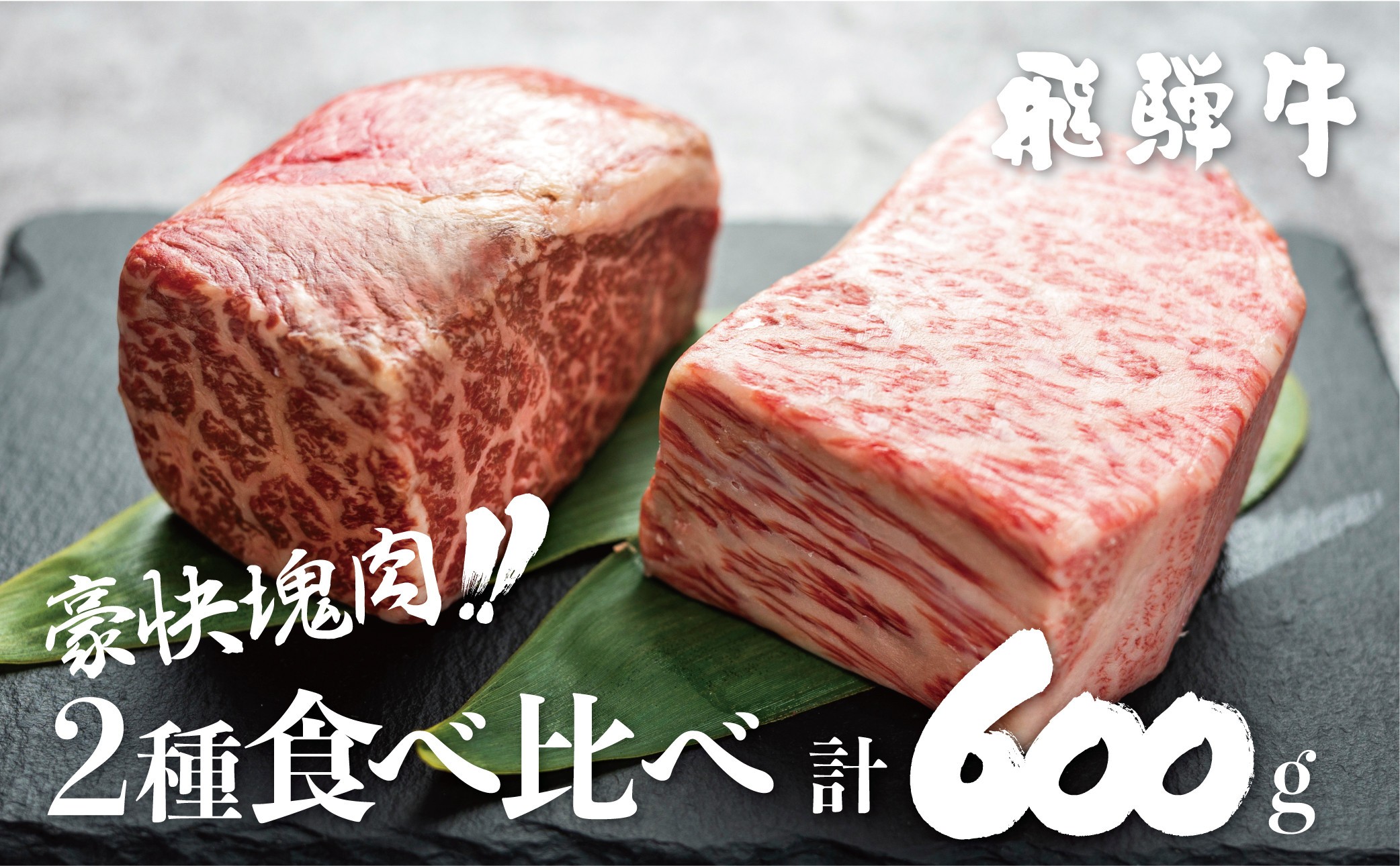 牛肉 訳あり 飛騨牛ブロック [塊] 霜降り肉 赤身肉 300g×2 合計600g 食べ比べ 部位お任せ 不揃い 食べ比べ ブロック肉 セット 真空パック 黒毛和牛 肉 バーベキュー BBQ 焼肉 焼き肉 ローストビーフ 【ごちそう】JA 贅沢飛騨牛 20000円 2万円 [S046]