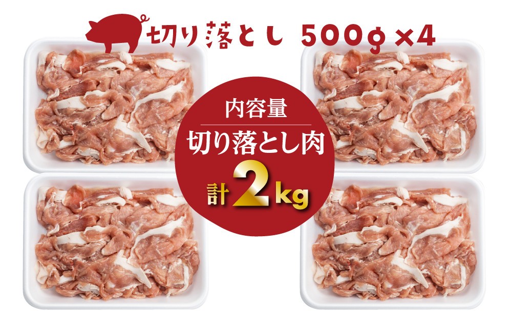 結旨豚 切り落とし 500g×4パック 計2kg  [S226] 