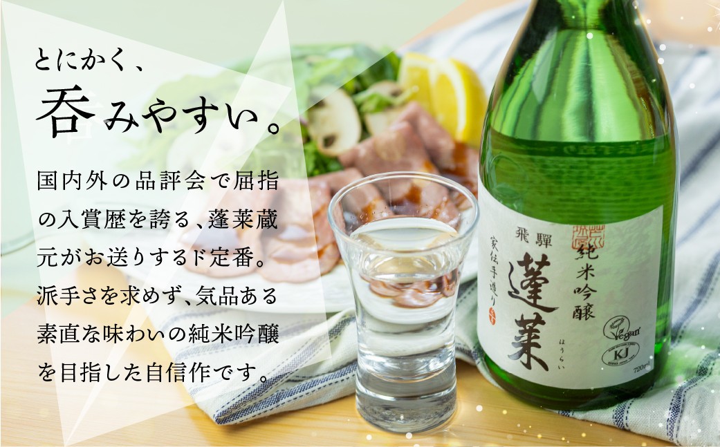  蓬莱 純米吟醸 家伝手造り 720ml 渡辺酒造店 7000円 やや辛口 日本酒 渡辺酒造 金賞 受賞酒 父の日 母の日 ギフト お酒 日本酒 飛騨 の 地酒 世界遺産 白川郷 地酒 [S864] 