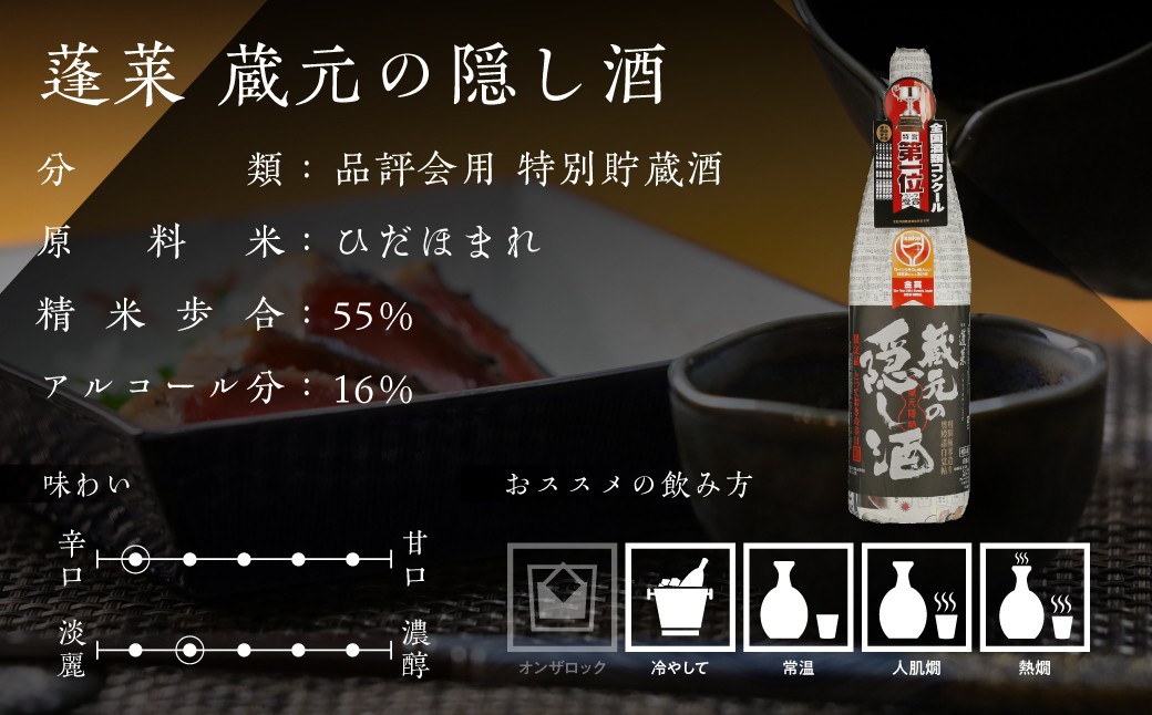  蓬莱 蔵元の隠し酒・番外品 720ml 渡辺酒造店 7000円 辛口 日本酒 渡辺酒造 金賞 受賞酒 父の日 母の日 ギフト お酒 日本酒 飛騨 の 地酒 世界遺産 白川郷 地酒 [S865] 