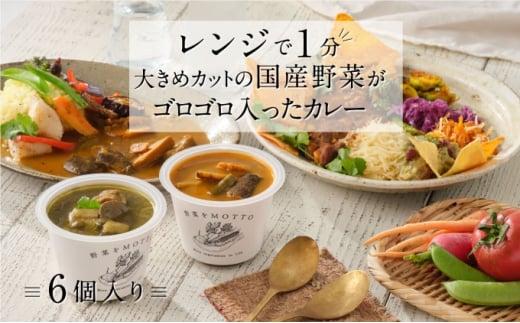 レンジで1分 野菜をMOTTO スープ カレー 3種 6個セット レトルト インスタント 国産 ダイエット ベジMOTTOスープ  具だくさん 時短 手軽