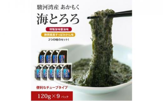 駿河湾産 味付 あかもく 海とろろ【醤油味×すっぱみかん味】おすすめセット 120g×9パック 無添加 アカモク 静岡県静岡市 ギバサ 海藻 冷凍 小分け 海鮮 海産物