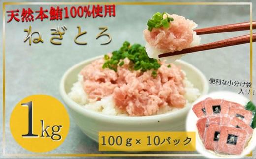 天然本鮪 ねぎとろ 計1kg：100g 10パックセット【静岡市清水】冷凍  マグロ  たたき ネギトロ丼 手巻き寿司 小分け 即席 海の幸 【配送不可：離島】