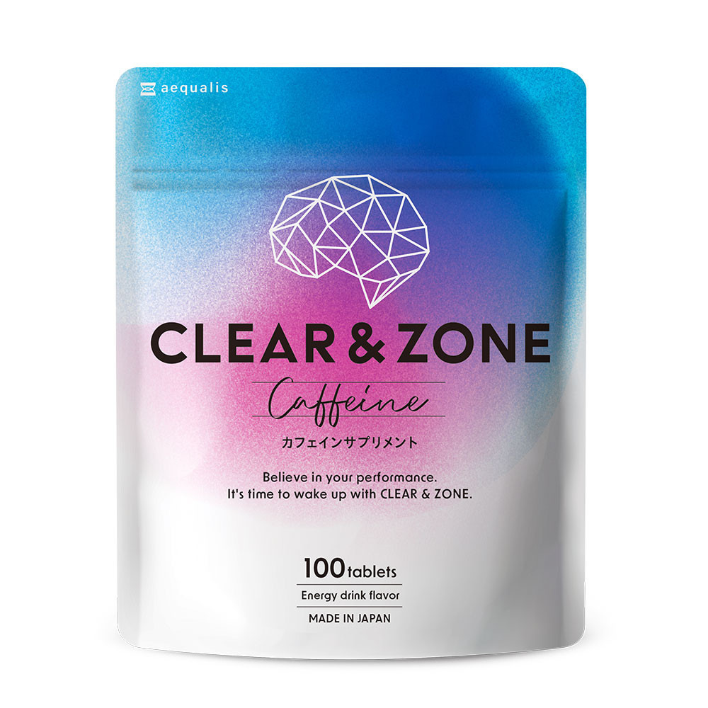 カフェインサプリメント Clear&ZONE クリアゾーン エナジードリンク味 ホスファチジルセリン プラズマローゲン 100錠入り 1袋