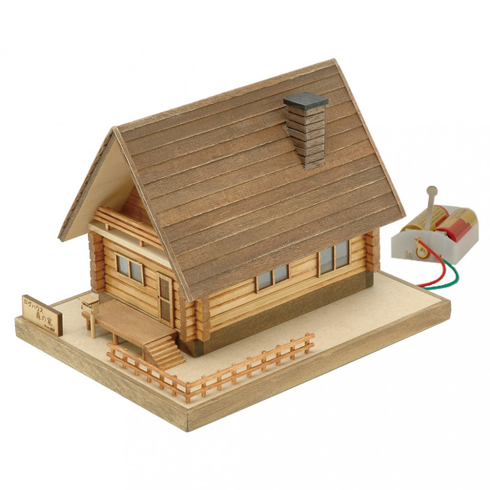 ウッディジョー　あかりシリーズNo.2　ログハウス森の家　木製模型キット