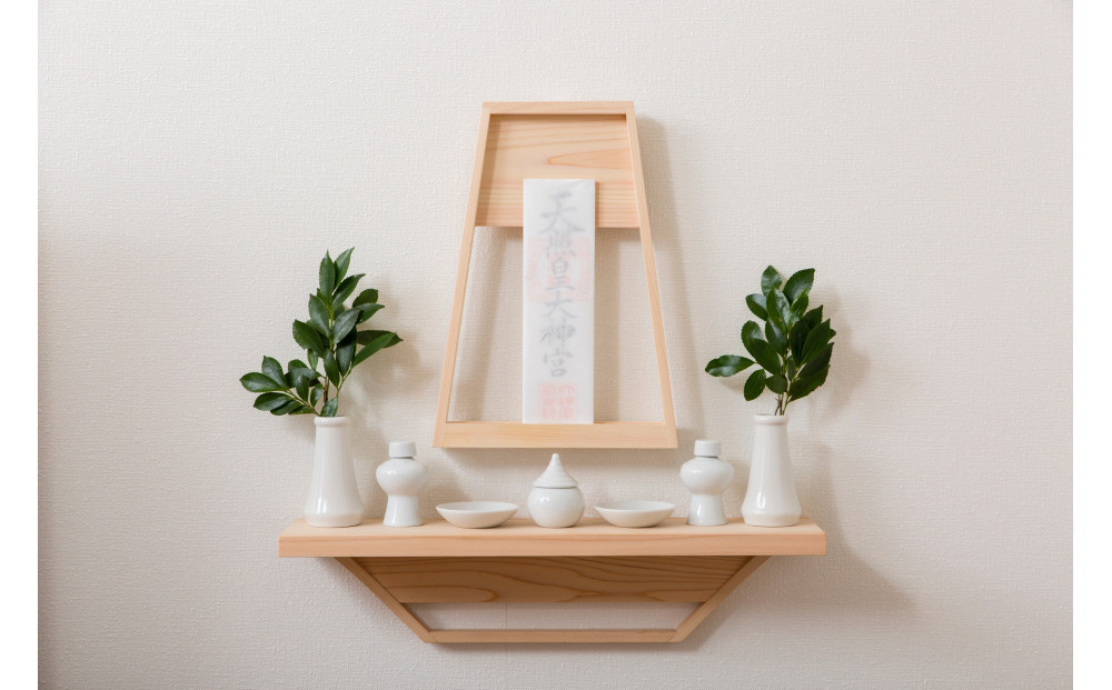 うかぶ神棚　台形　吊棚セット（桧材）【配送不可：沖縄・離島】