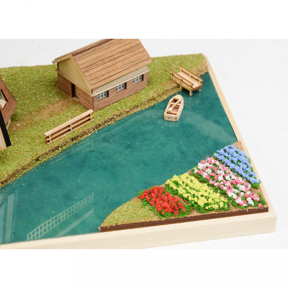 ウッディジョー　ヨーロッパの街並みシリーズ　オランダ・キンデルダイク　木製模型キット