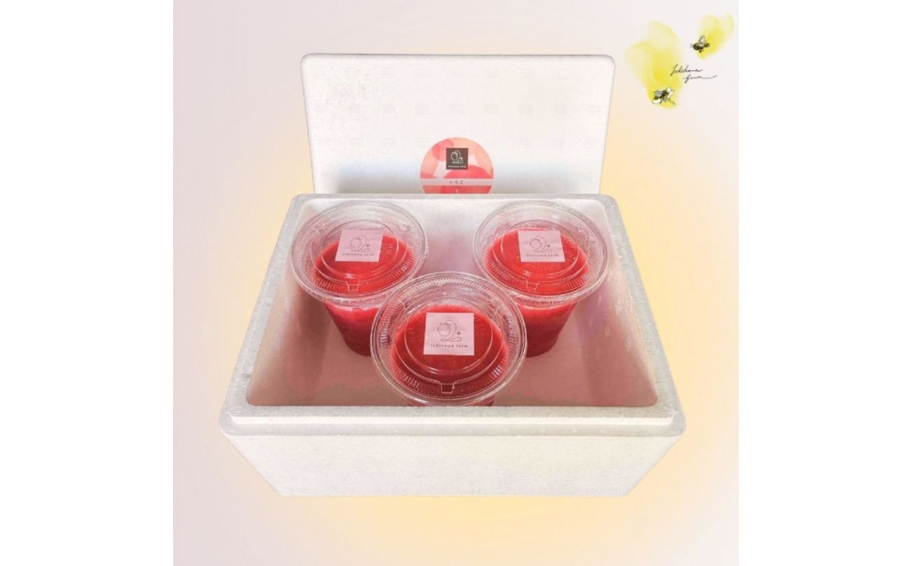 【冷凍】いちご農園がつくる濃厚いちごスムージー３個セット（果実分43％）