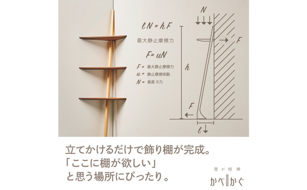 壁が相棒　かべかぐ 角　コーナー用【配送不可：沖縄・離島】