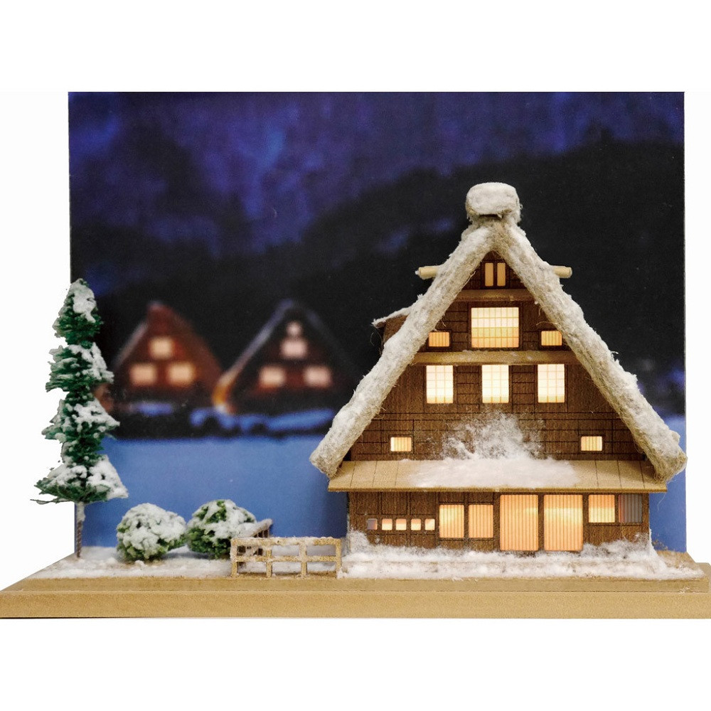 ウッディジョー　ハーフタイプ 合掌造り　木製模型キット