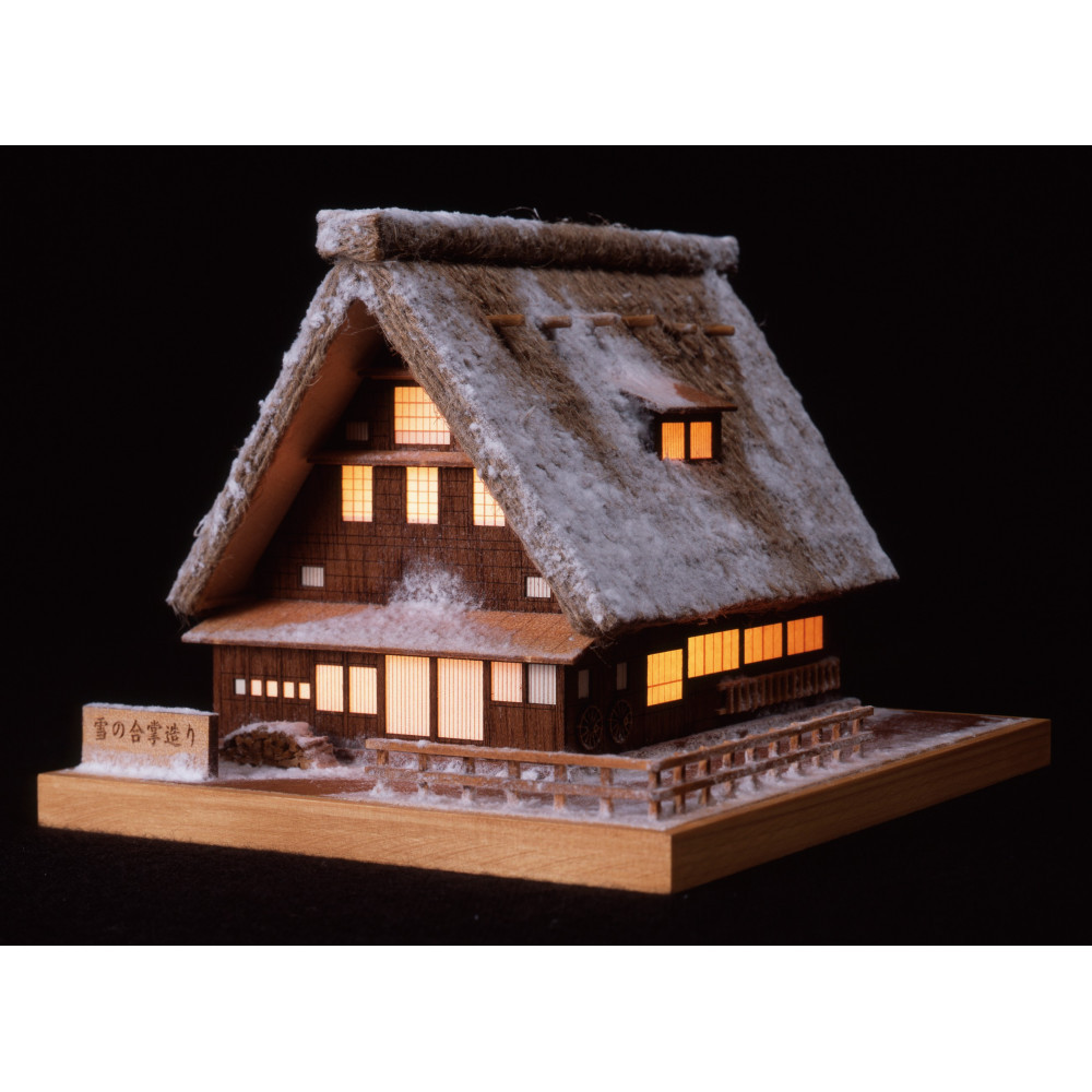 ウッディジョー　あかりシリーズ No.1  雪の合掌造り　木製模型キット