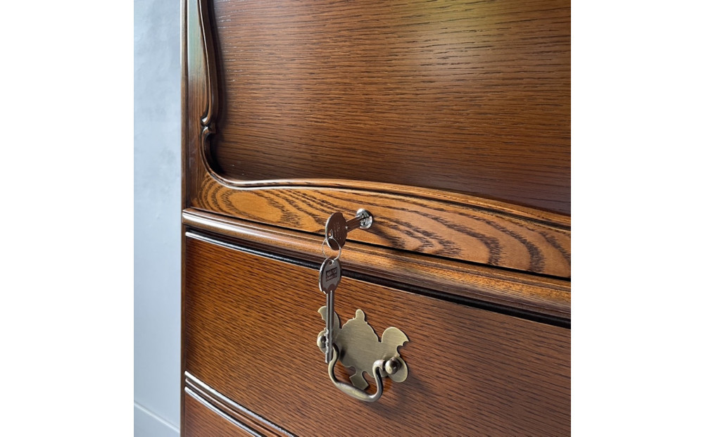 松永工房 Continue ジュエリーチェスト アンティークカラー クラシック エレガント アンティーク調家具 木製 アクセサリー 宝石 時計 眼鏡 収納 ミラー ねこ脚 ホワイトインテリア ロココ調 カンティーニュ【配送不可：沖縄・離島】