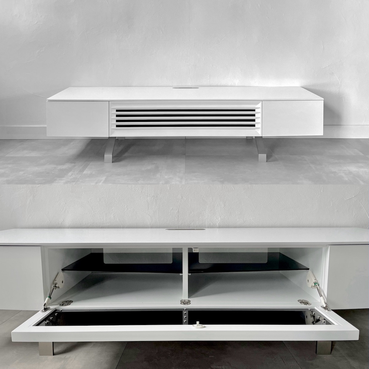 松永工房 MASTER PIECE テレビボードN180 ホワイトカラー モダンテイスト シンプルデザイン 木製 テレビ台 ローボード キャビネット リビングインテリア ラグジュアリー マスターピース【配送不可：沖縄・離島】