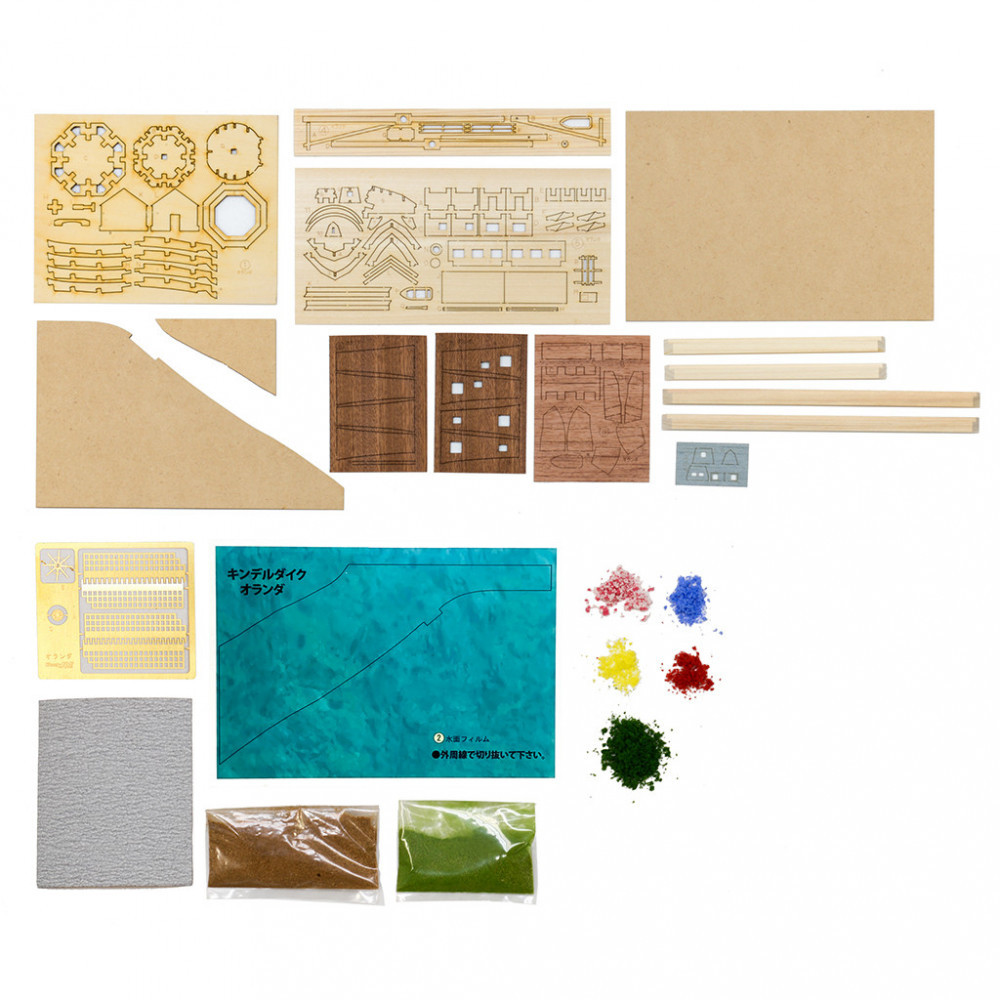 ウッディジョー　ヨーロッパの街並みシリーズ　オランダ・キンデルダイク　木製模型キット