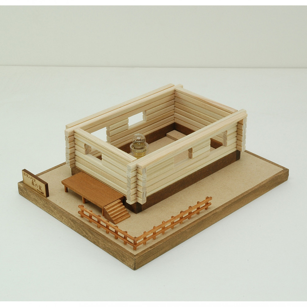 ウッディジョー　あかりシリーズNo.2　ログハウス森の家　木製模型キット