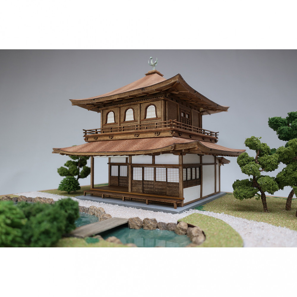ウッディジョー　1/75　慈照寺銀閣　木製模型キット