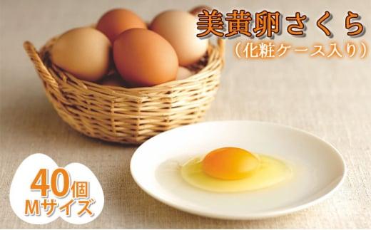 美黄卵さくら 40個化粧ケース入り（35個＋破損保障5個）【配送不可：沖縄・離島】鶏卵 たまご