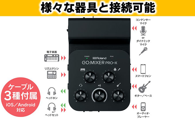 【Roland】スマートフォン向けオーディオミキサー/GO：MIXER PRO-X【配送不可：離島】