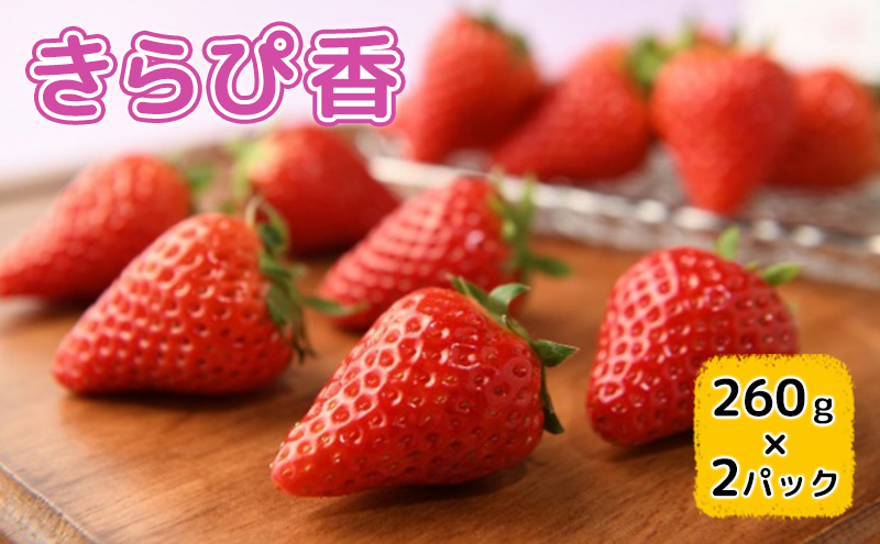 【2026年1月中旬より順次発送】いちご きらぴ香 260g×2パック【配送不可：離島】 果物 フルーツ デザート 食後 新品種 酸味が少ない 甘味が強い 国産 静岡県産 浜松市産 