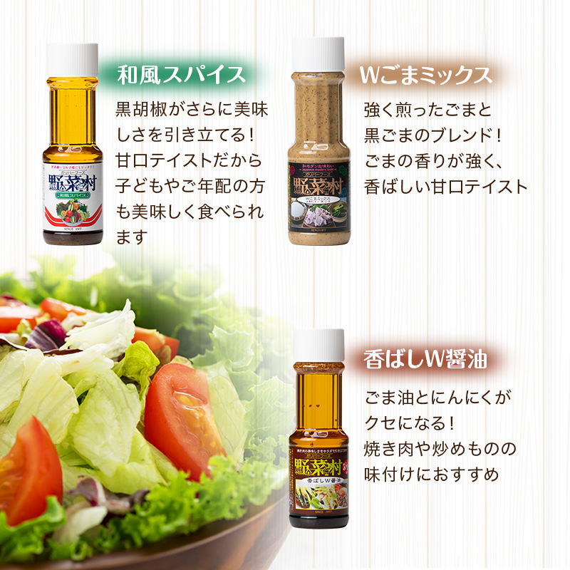 ドレッシング 5種 Aセット 1977年創業 野菜村 各300ml 5本 野菜村ドレッシング セット 詰め合わせ 和風 胡麻ドレッシング みかんドレッシング 調味料 調味料セット サラダ ギフト 贈り物 プレゼント 静岡 静岡県 浜松市