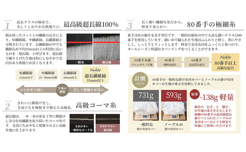 超長綿100% シルクのような艶「ノーブル」 ベッド用布団カバー  3点セット シングルサイズ  グレー 